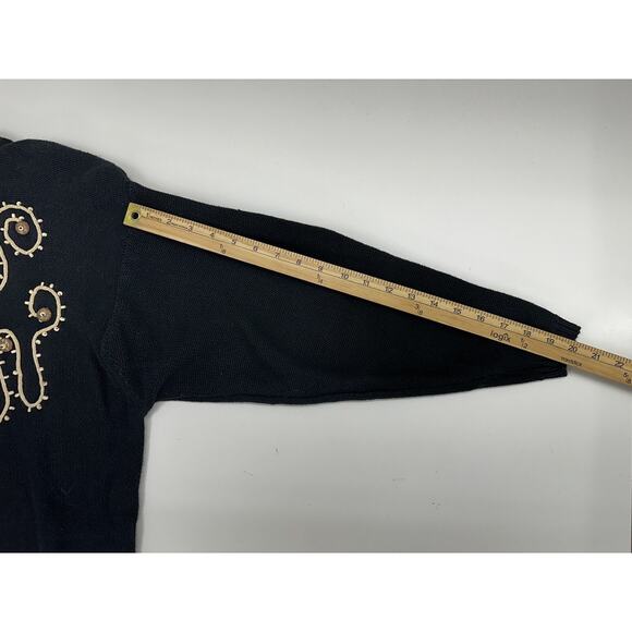 IB Diffusion Womens Sweater Size Large Black Textured Beaded Knit Vintage - Picture 10 of 12